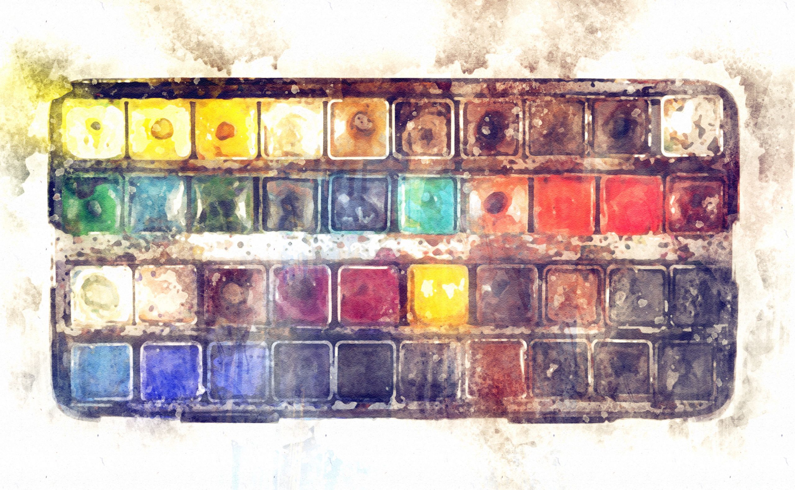 Used watercolor palette